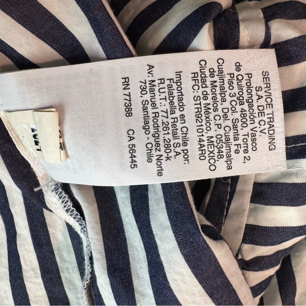 Ruffle-trim tuxedo shirt in stripe - Picture 11 of 12
